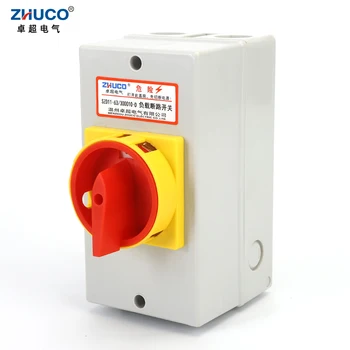 ZHUCO SZD11-63/300010-D 63A 3 Щифта Изолиращ Ключа Натоварване С Накладным заключване Отточна тръба на шарнирна връзка Челюстта прекъсвач 3P С водоустойчива кутия