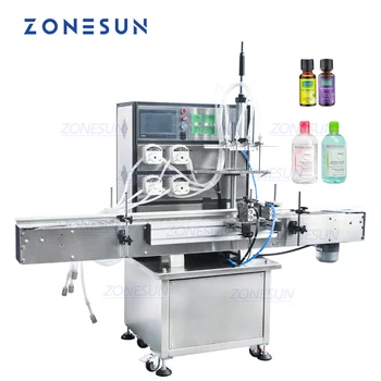 Автоматична машина за бутилиране на лак за нокти с 4 глави ZONESUN, перистальтический помпа, течен пълнител за бутилки за производствена линия