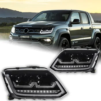 Автомобилни фарове за проектор фарове VW Amarok 2010-2020, динамичен сигнал главоболие фенер, led фарове, обектив Drl, автомобилни аксесоари