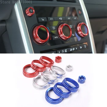 Алуминиеви копчета за регулиране на силата на звука и климатик, в центъра, 4 бр. за Land Rover Discovery Sport 2015-2017, автомобилни аксесоари