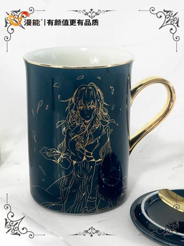 Аниме Violet Эвергарден Кафеена чаша, чаша Jojo ' s Bizarre Adventure, Керамични чаши, Млечни чаша, чаши с капак и лъжица, подарък за рожден ден