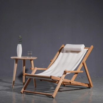 Балконски дървени плажни столове, стол за почивка, сгъваеми свръхлеки телескопични плажни столове Silla Plegable, градинска мебел QF50OC