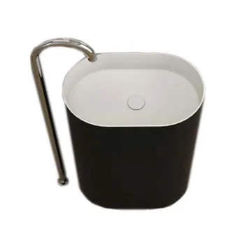 Баня, кръгла мивка на подиума, твърда повърхност, камък, гардероб, свободно стояща мивка W9007