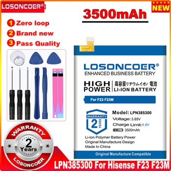 Батерия LOSONCOER 0 цикъл 3500 mah LPN385300 за Hisense F23, благородна подмяна на мобилен телефон, с голям капацитет,