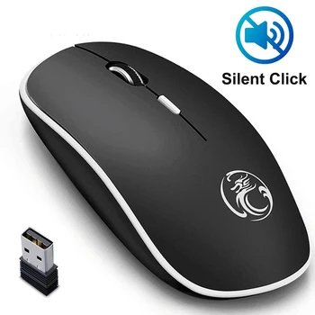 Безжична мишка IMice Тиха компютърна мишка 1600 dpi Ергономичен Mause Тих звук USB компютърна мишка, без звук безжична мишка за лаптоп