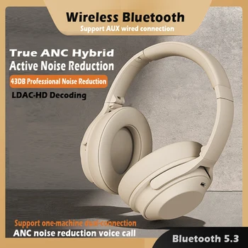 Безжични слушалки с активно шумопотискане Bluetooth 5.3, стерео слушалки с бас, слот слушалки с ниско закъснение ANC за iPhone Samsung