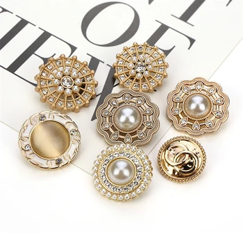 Блестящи копчета с кристали за дрехи Материал за шиене на Шевна профили Декоративни копчета за дрехи Модни метални копчета