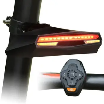 Велосипеден фенер Умен задна светлина за сигурност на велосипед МТВ задна светлина с дистанционно управление IR-указател на завоя за колоездене Аксесоари за велосипеди