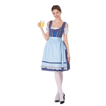 Висококачествен възрастен женски костюм за немски фестивал Октоберфест, традиционен баварски костюм бара почистване на стаята, S-3XL
