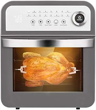 Въздушна фритюрник GAF12 Многофункционален тостер разход за семейството с възможност за печене и рецепта, 12Qt, сив