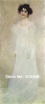 Възпроизвеждане на картини с маслени бои върху лененото платно, портрет Серина Ледерер, безплатна доставка на DHL, ръчно изработени, картини с маслени бои Густав Климт