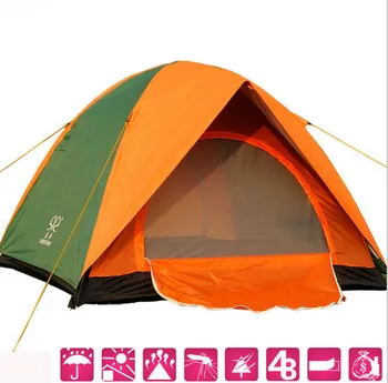 Външни двуслойни/врата преносим палатка за 3/4 човек, непромокаемая, водоустойчив, 210 Oxford, плажен къмпинг, туризъм, палатка с защита от uv/комари