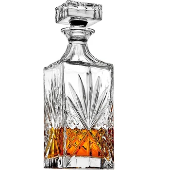 гарафа за уиски hellodream от кристално стъкло без съдържание на олово за лепенката, ликьор, водка, вино или бърбън 750 мл