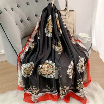 Големи каре шалове и тайна, дълъг копринен шал, женски модната марка от pashmina, висококачествен платковый хиджаб, 2022 нова луксозна кърпа