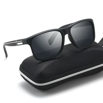 Гореща разпродажба поляризирани слънчеви очила, мъжки, женски класически квадратни пластмасови слънчеви очила за шофиране мъжки модни черни нюанси UV400