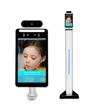 Готова за изпращане KingSun Smart Pass 8-инчов LCD екран с функция за разпознаване на лица, биометрични термометър за измерване на температурата, павилион