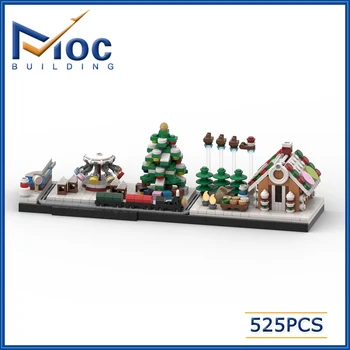 Градивен елемент на MOC Winter Wonderland Skyline Street View Технически тухли самодельная събрана модел на играчки и Коледни празнични подаръци