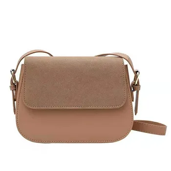 Дамска чанта-месинджър с матова текстура, контрастен елемент от дизайна, ново усещане за високо качество в ретро стил, универсална модна чанта-седлото през рамо