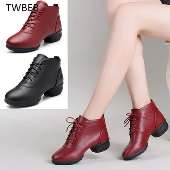 Дамски обувки за джаз танци, женски маратонки за танци, дамски черен червен модерен дамски спортни обувки за танци балната зала, размер 34-42