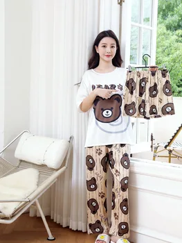 [Дамски пижами] [високо качество] Новият Годишен Женски пижамный комплект от 3 теми 2023, Пижамные шорти на поръчка, Комплект пижам