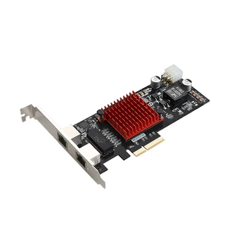 Двоен POE gigabit ethernet адаптер за събиране на изображения промишлени камери мрежова карта PCIe X4 Intel I350AM2 с чип 100/1000 Mbps