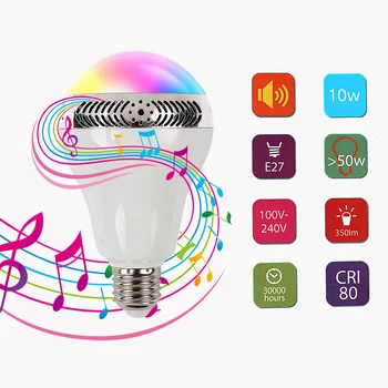Декоративен богат на функции на високоговорителя, което променя цвета си, безжична Bluetooth 4.0, новост, нощни осветителни тела, led лампа, музикален светлина