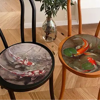 Декоративна възглавница за медитация под формата на рибки Koi, подложка за стол, маса за хранене, стол, татами, възглавница за седалката, противоскользящий подложка за стол