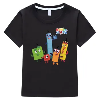 Детска тениска, Тениска с изображение, Аниме, с номера, Блузи за Момичета, сладки Памучни Тениски За Момчета, тениски с номера 1-5, детски дрехи y2k