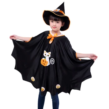 Детски дъждобран, костюм на магьосник, детски танцов парти, презентация, елегантно облечен с шапка с шарките, костюм и пелерина