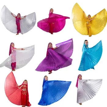 Детски кът крилата на танца на корема, египетски костюм за танци, облекла за танци Isis Wings за момичета (без пръчици), 10 цвята
