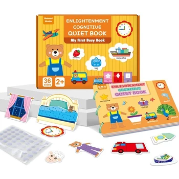 Детски Монтесори Тиха книга забавни играчки първата Ми заета книга САМ Паста подходящи образователни пъзели образователни игри за деца