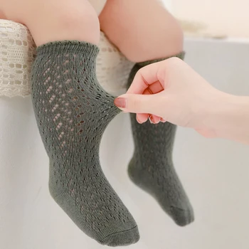 Детски чорапи за момичета и момчета, памучни бебешки дълги чорапи-тръбички, испански мрежести чорапи за деца, летни чорапи за бебета от 0 до 3 години