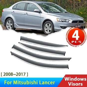 Дефлектори за Mitsubishi Lancer EX 2008 ~ 2017 Galant Fortis Принадлежности за Автомобили Windowa Козирка От Дъжд Защита на Вежди на Автомобил Защитно покритие