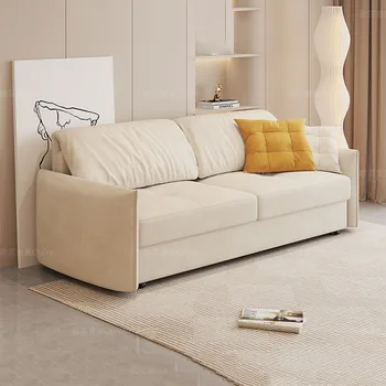 Диван в скандинавски стил, мек сгъваем дизайн, диван за сядане, foldout дълъг и декорация за хол, салон хапки, умна мебели