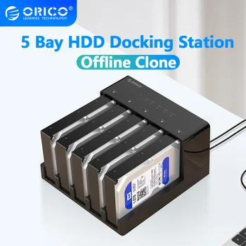 Докинг станция за твърд диск ORICO 2/5 Bay с Самостоятелен Клониране на твърдия диск SATA към USB 3.0 Докинг станция за 2,5/3,5-инчов корпуса на твърдия диск