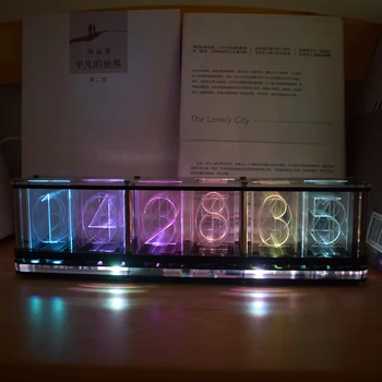 Домашно направени цветни ламповые часовници със светлина RGB DS3231, набор от електронни настолни часовници, подарък за украса на дома с led функция за музикален спектър