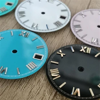 Емайл материал Часовници за часа с римската скалата, 28,5 мм, аксесоари за часовници с механизъм NH35/NH36/4R/7S