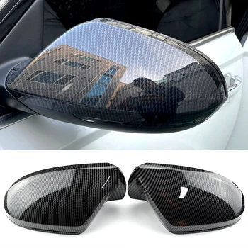 За Audi A6 C7 S6 2012-2018 Капак Огледала за обратно виждане на Автомобила, Странично Крило, Защита на Рамки, Хастар От въглеродни сажди и ярко черно