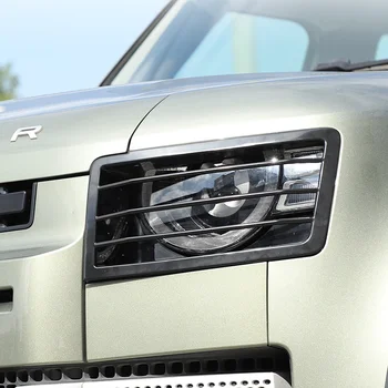 За Land Rover Defender 110/90 2020 2021 2022 2023 Предната фаровете на колата от неръждаема стомана + покритие на капака на задния фенер