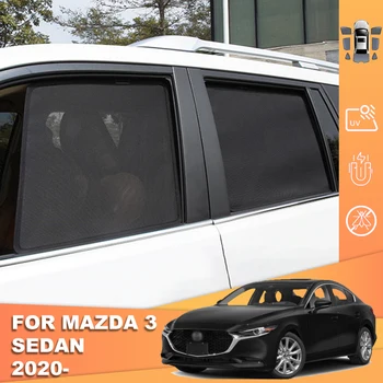 За Mazda 3 Седан BP 2019-2023 Mazda3 Магнитни Автомобилни Слънчеви Очила Предната и Задната Шторка На Предното Стъкло Странично Детско Прозорец Слънцезащитен Мрежест Козирка