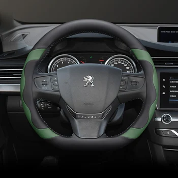 За Peugeot 408 2013-2020 508 2011-2016 устойчива на плъзгане износостойкая кожена покриване на волана колата е в спортен стил