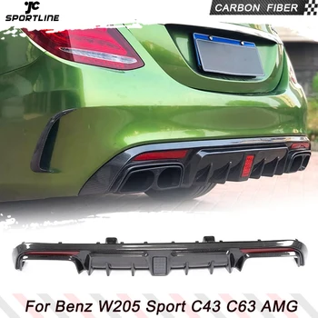 Заден Дифузьор от Въглеродни влакна за Mercedes Benz C Class W205 C300 Sport 2015-2018 C43 C63 AMG Седан Предварителна Повдигане на Долната устна на Бронята