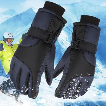 Зимни ръкавици за сноуборд, ски ръкавици, мъжки ръкавици от изкуствена кожа с чувствителен на допир екран, нескользящие, ветроупорен, водоустойчив, запазването на топлина ръкавици, ръкавици за езда на мотоциклет