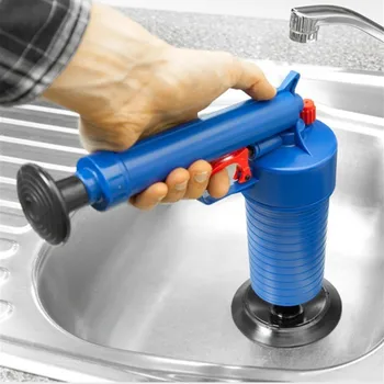 Инструмент за почистване на тоалетни чинии Бластер за източване на въздух с Високо налягане за Пречистване за източване от ABS Пластмаса запушените области Тръби и Дренажни отвори Адаптер 4 Размера WC clea