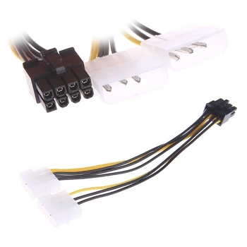 Кабел адаптер за захранване на видеокартата H05B 2x 4-Пинов Molex LP4 до 8-номера за контакт конектора PCI Express