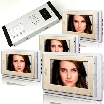 Кабелен видео домофон с 7-инчов LCD дисплей 1V4
