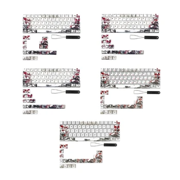 Капачки за ключове PBT DYESUB Plum Blossom за механични клавиатури 61 64 67 68 клавиши Keycap Y9RF