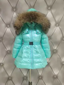 Качулка от естествена кожа, зимни пуховик snow 2021, детско палто, якета за момичета, детски дълга дебели връхни дрехи, якета за утином топола