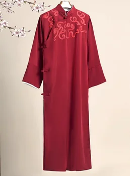 Китайска дреха с висока яка, скосени отпред костюм в стил ретро Тан, костюм за изяви