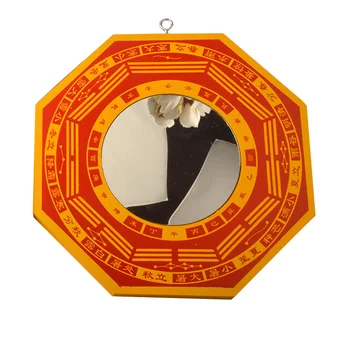 Китайски фън шуй, махагон, вдлъбнати, куполна огледало на Bagua, стенно огледало с 8 гексаграммами, аксесоари за дома